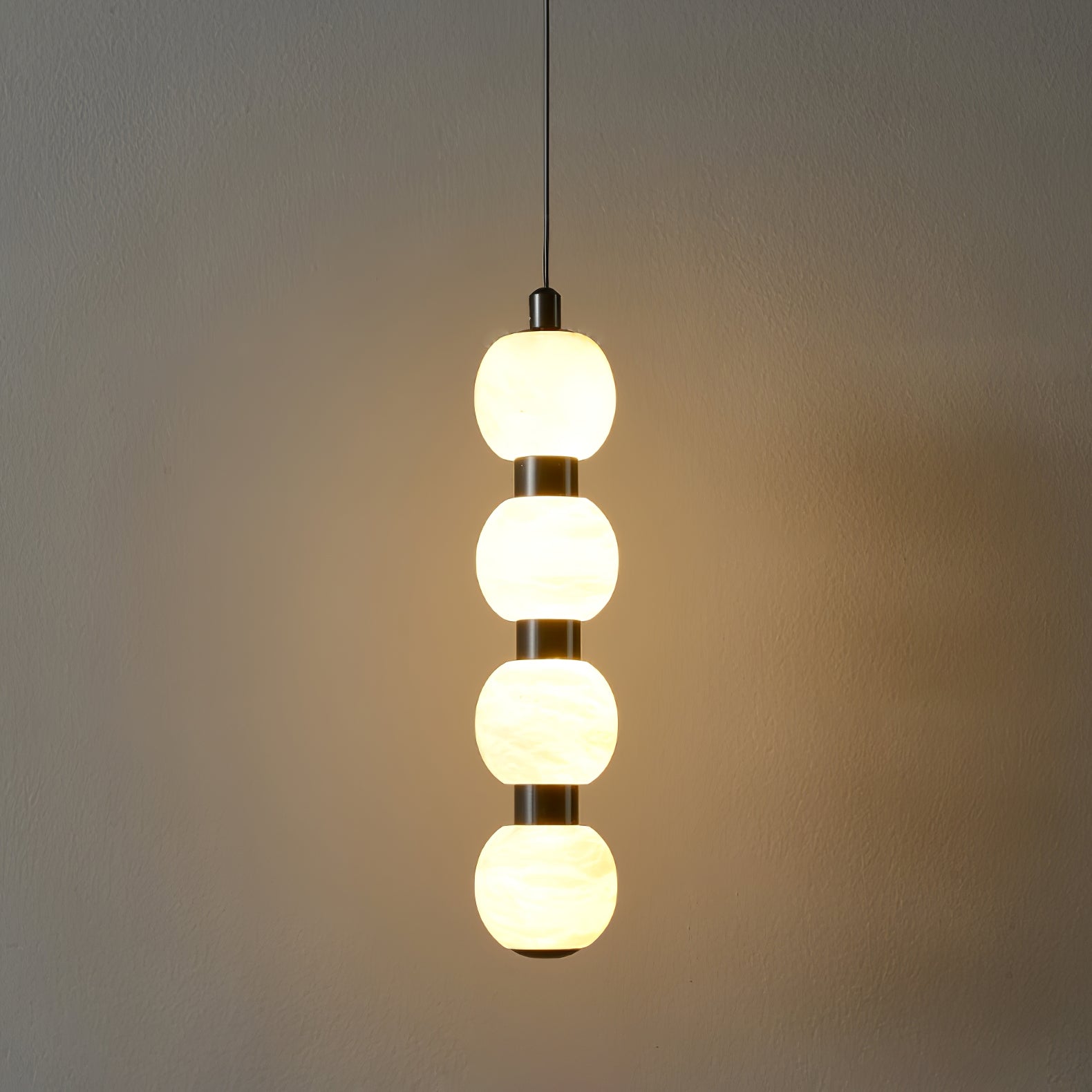 Orbique Modern Metal & Alabaster Pendant Light