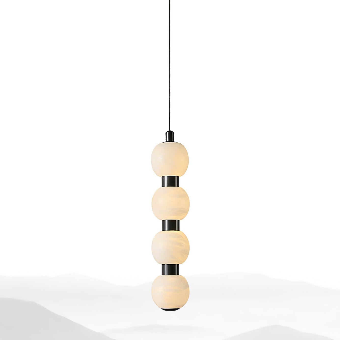 Orbique Modern Metal & Alabaster Pendant Light