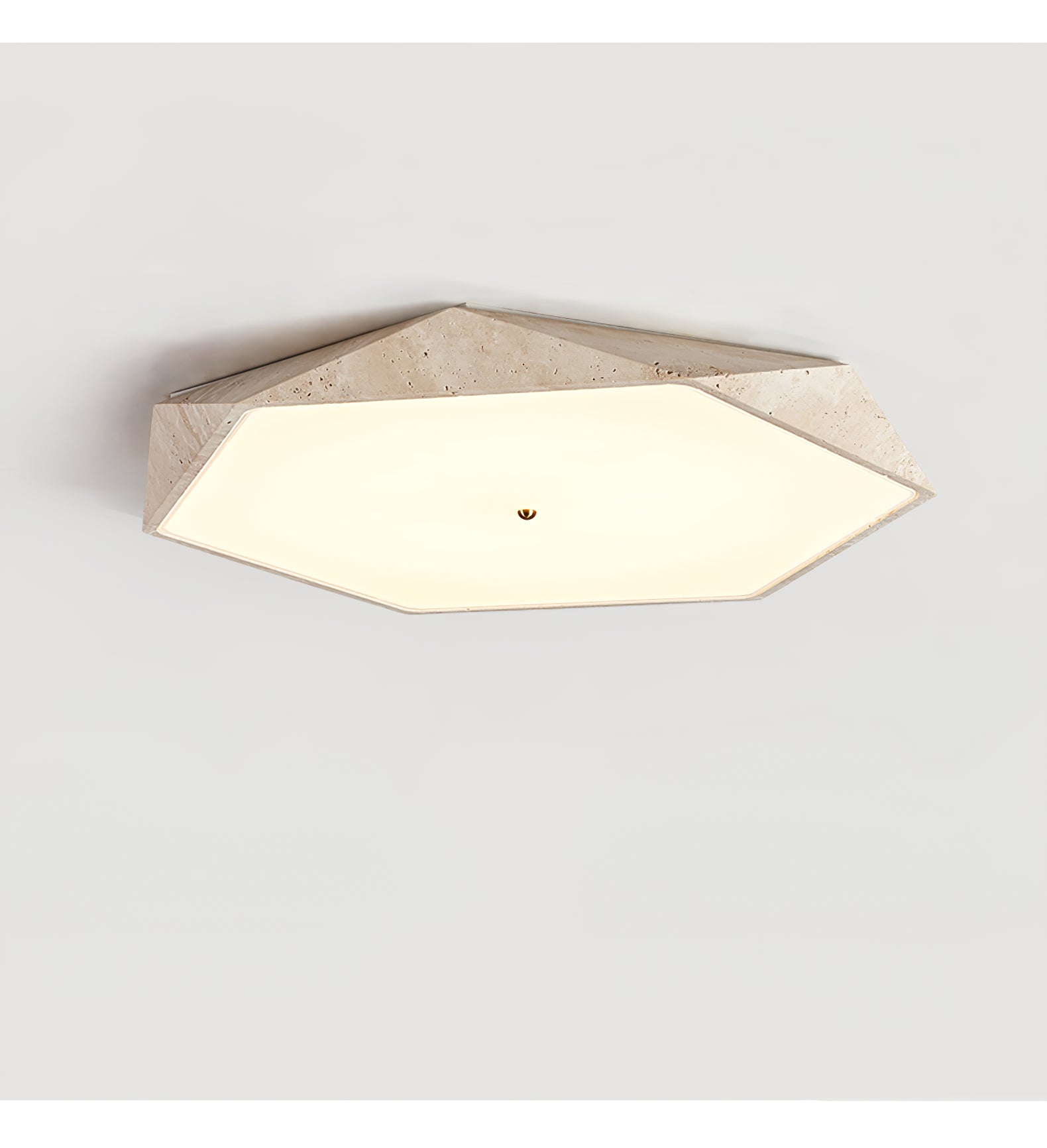 Hexagonal Travertine Ceiling Light