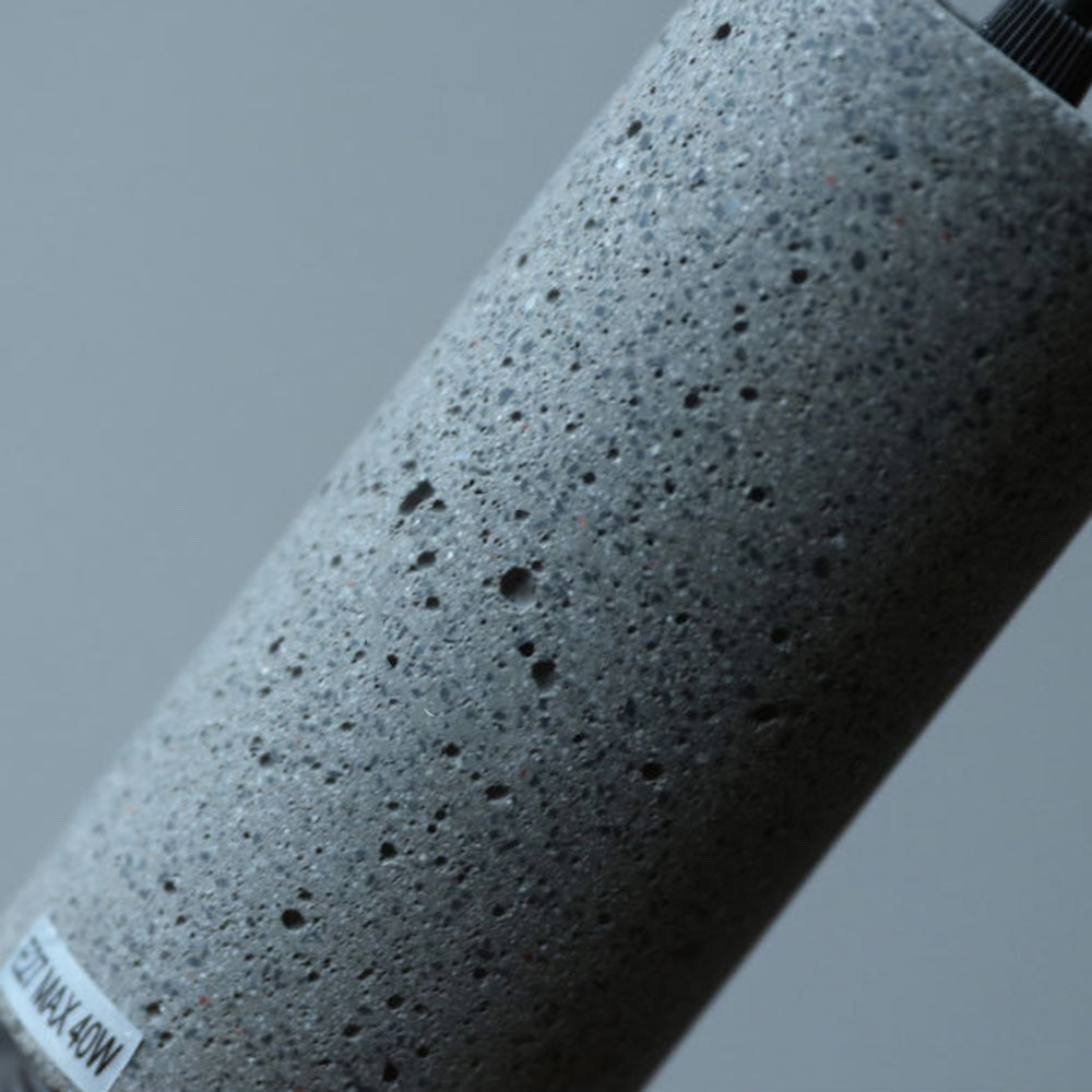 Arisha Industrial Cylindrical Pendant Light, Cement Wabi-Sabi - Letslighting