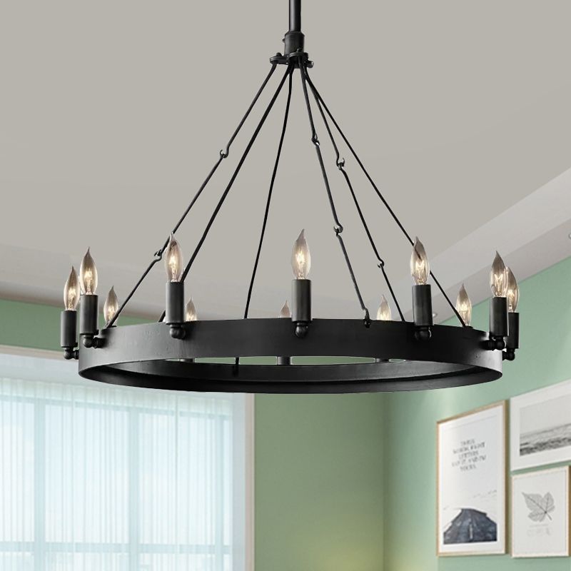 Silva Industrial Round Candle Metal Pendant Light - Letslighting
