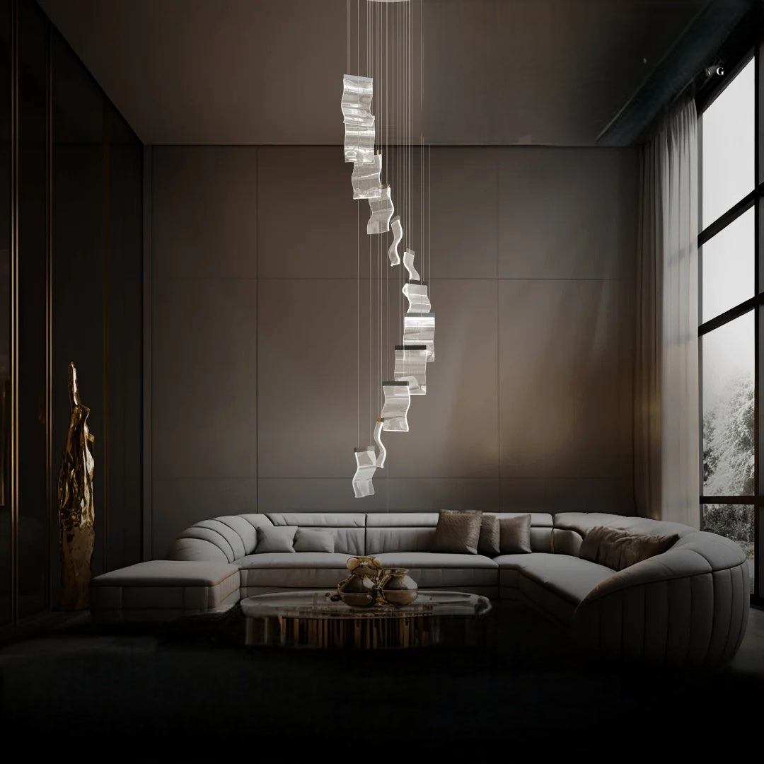 Kristy Industrial Chandelier Acrylic Metal Bedroom Living Room