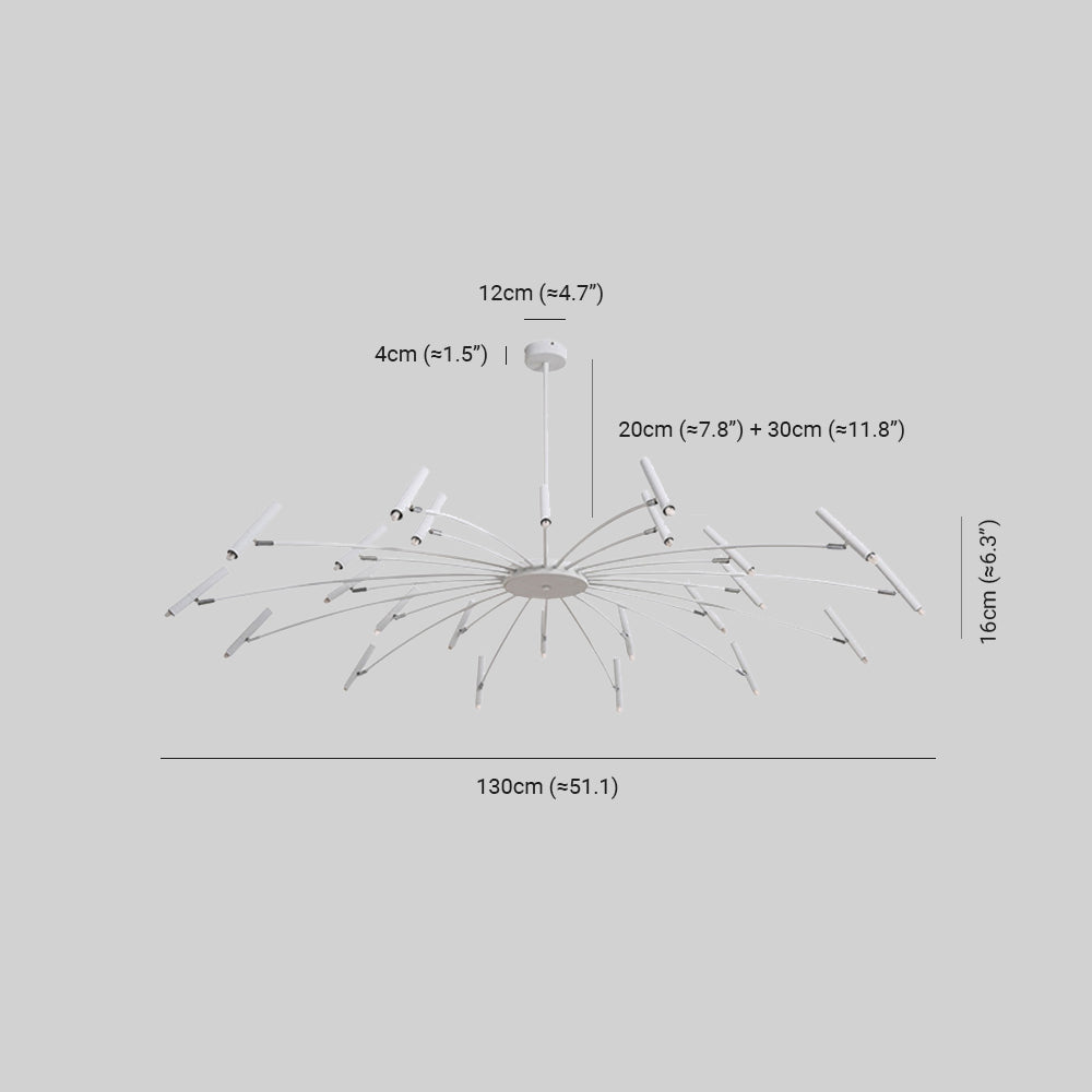 Arisha Modern Blown Linear Metal Chandelier