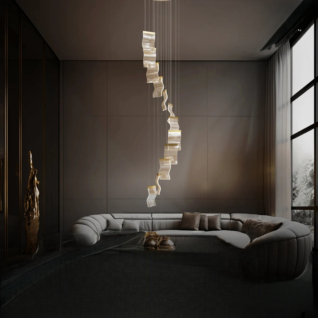 Kristy Industrial Chandelier Acrylic Metal Bedroom Living Room