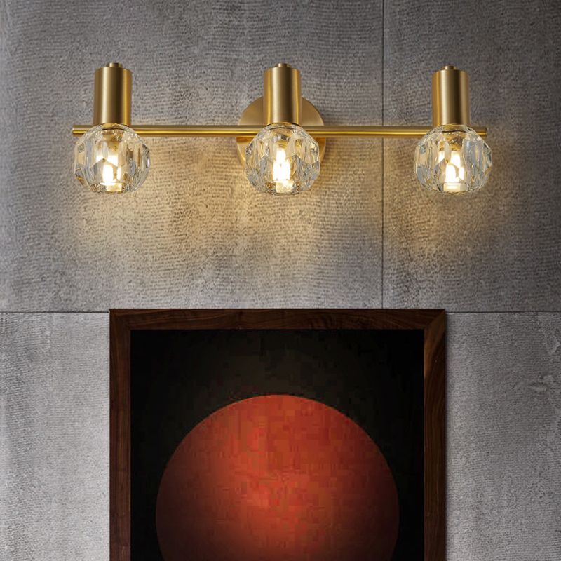 Kristy Luxury Globe Crystal Vanity Wall Lamp, 2/3 Light - Letslighting