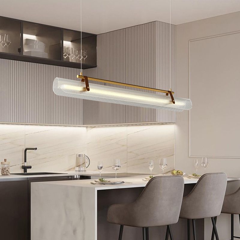 Arisha Pendant Light Linear Modern Acrylic Metal Study