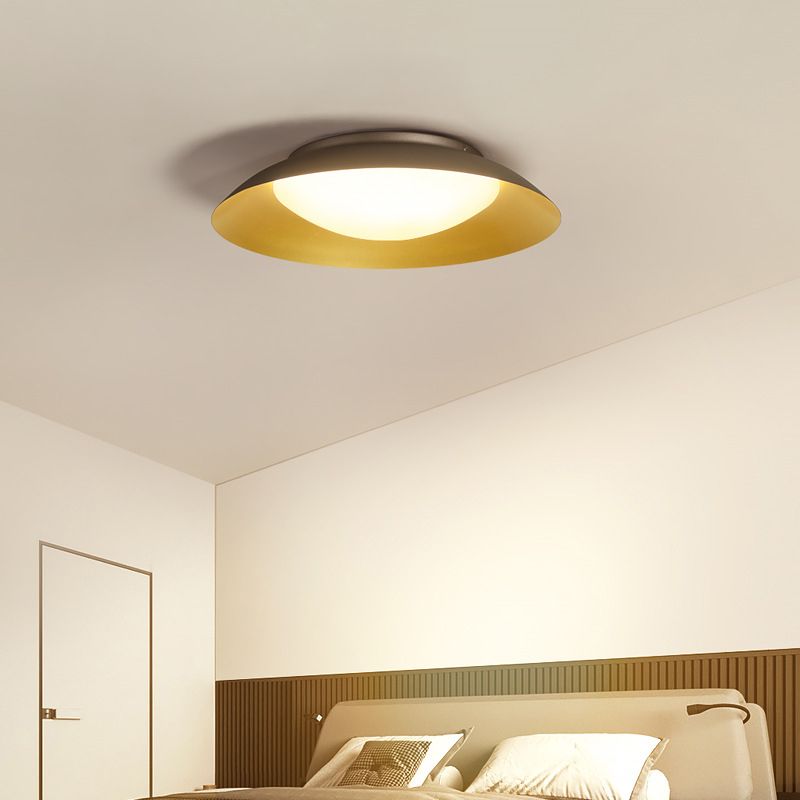 Arisha Round Metal Flush Mount Ceiling Light, Brass