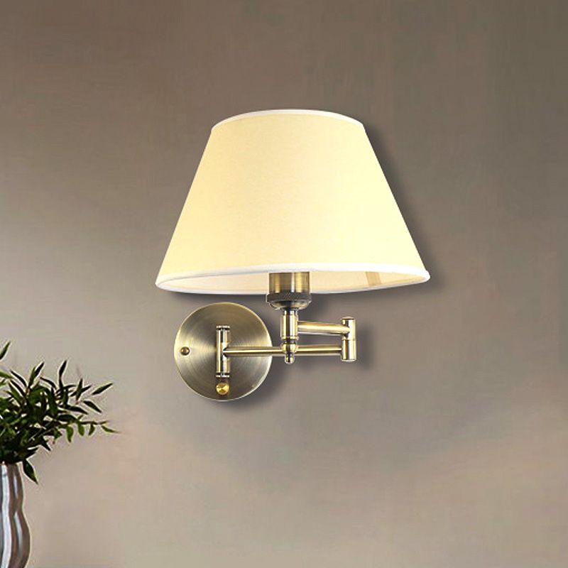 Arisha Wall Lamp Vintage Pleated Fabric Adjustable Bedroom