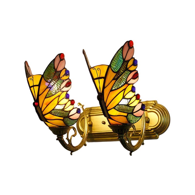 Arisha Artistic Butterfly Metal Glass Lamps Wall Multi-Color Light