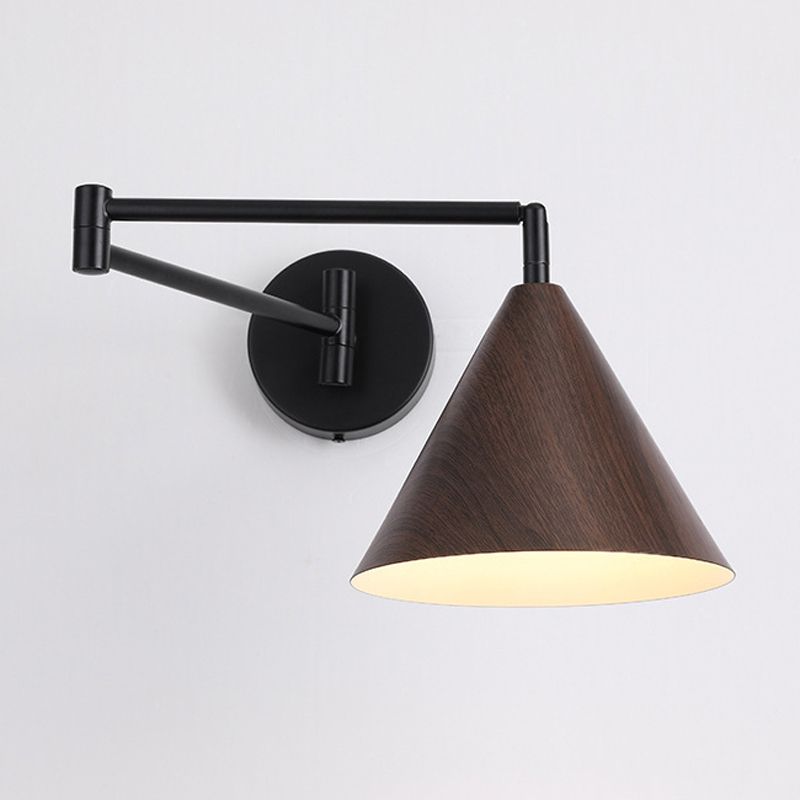 Muto Cone Shaped Adjustable Wall Lamp, /Wood, Bedroom - Letslighting