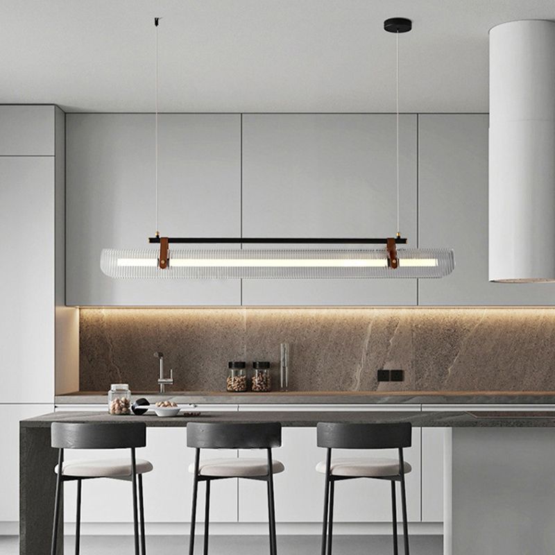 Arisha Pendant Light Linear Modern Acrylic Metal Study