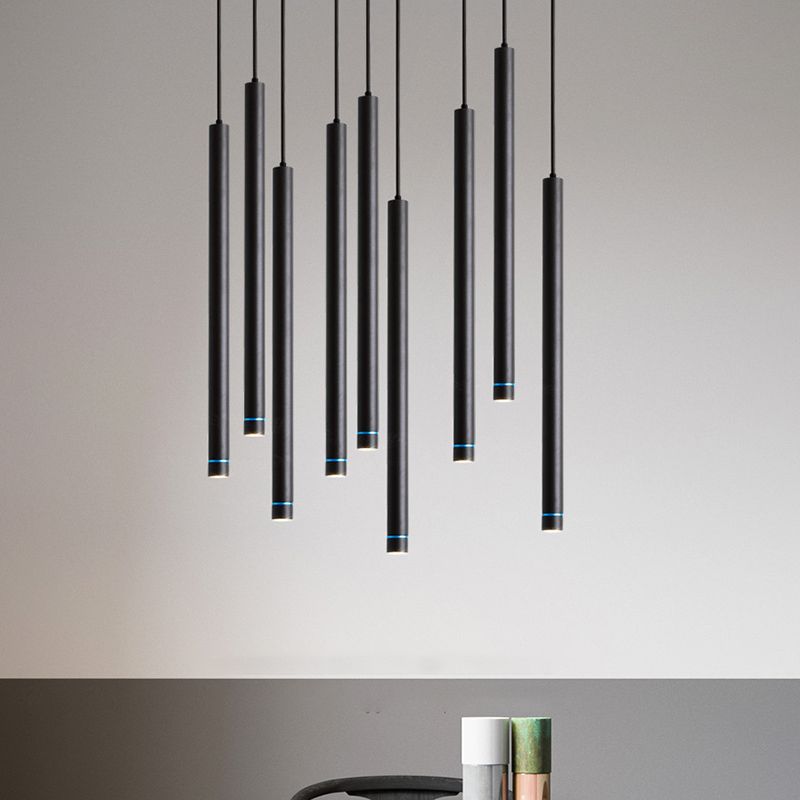 Arisha Linear Minimalist Cylinder Pendant Light, 12"/19.5"/23.5" - Letslighting