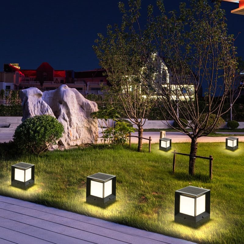 Ray Modern Simple Rectangle Metal Outdoor Floor Lamp - Letslighting