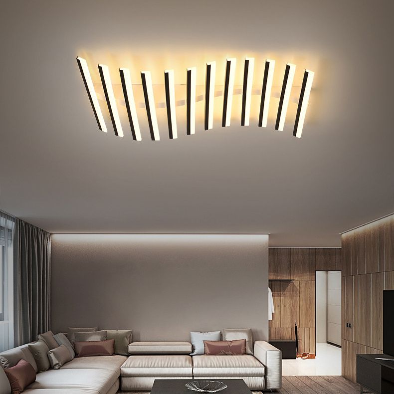 Arisha Flush Mount Ceiling Light Linear Modern Living Room - Letslighting