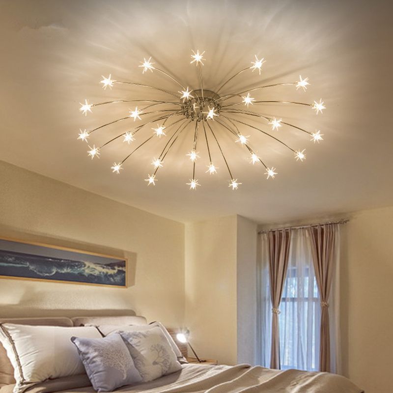 Arisha Art Deco Starry Metal Glass Flush Mount Ceiling Light - Letslighting