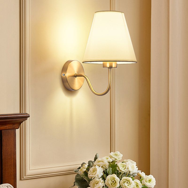 Kristy Nordic Fabric Metal Vanity Wall Lamp Flaxen