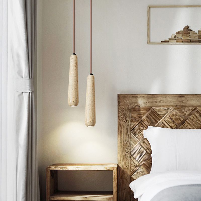 Muto Minimalist Wooden Pendant Light, Natural Wood Color