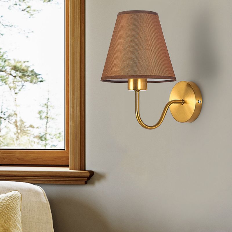 Kristy Nordic Fabric Metal Vanity Wall Lamp Flaxen