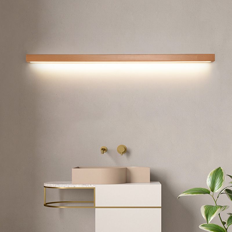Ozawa Linear Mirror Wooden Front Vanity Wall Lamp Bedroom