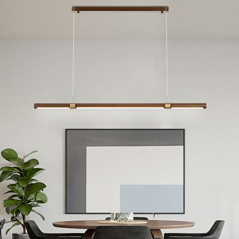 Muto Modern Minimalist Pendant Light, Metal Water Transfer Wood