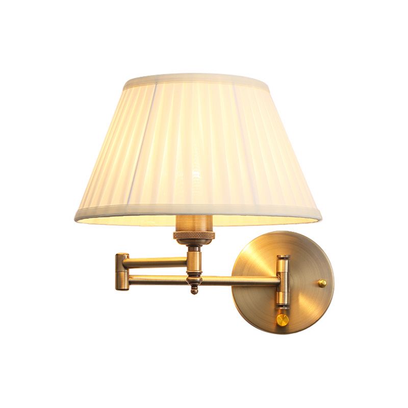 Arisha Wall Lamp Vintage Pleated Fabric Adjustable Bedroom