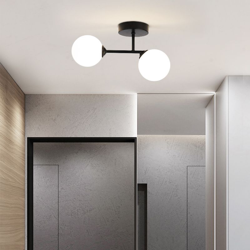 Valentina Semi-Flush Mount Ceiling Light, 2 Color, 12" - Letslighting