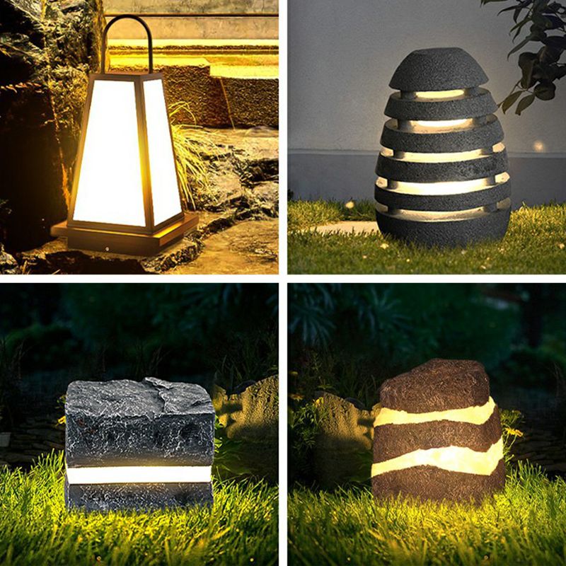 Ray Modern Stone Outdoor Light Metal&Resin