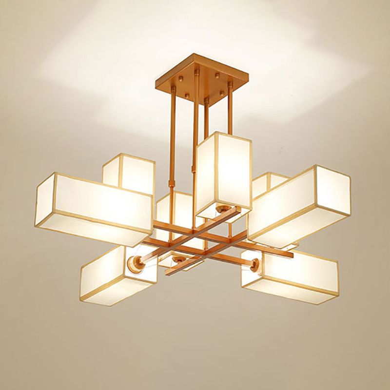 Arisha Pendant Light Square Retro Metal Fabric Living Room