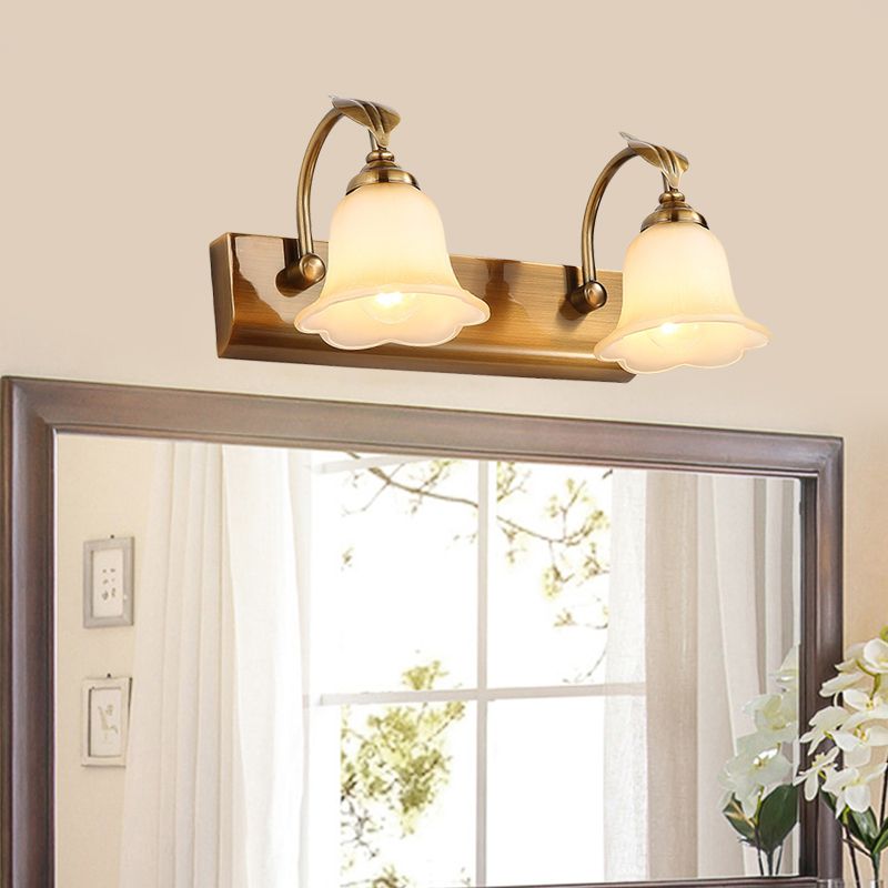 Ray Flower Mirror Front Vanity Wall Lamp, Metal/Glass