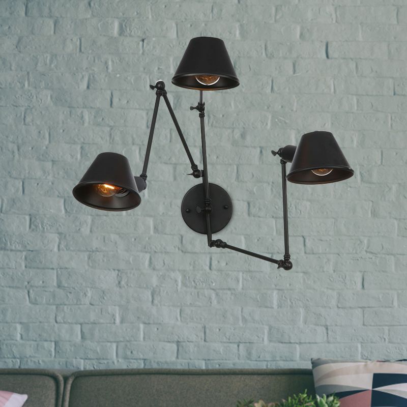 Epoch Vintage Adjustable Metal Wall Lamp Rust Bedroom