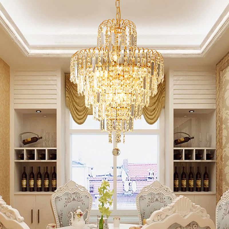 Kristy Luxury 5 Layers Tassel Crystal Chandelier