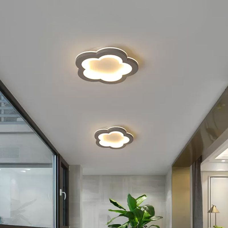 Arisha Modern Flower Metal Flush Mount Ceiling Light Gray