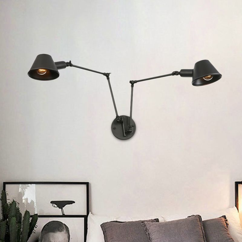 Epoch Vintage Adjustable Metal Wall Lamp Rust Bedroom