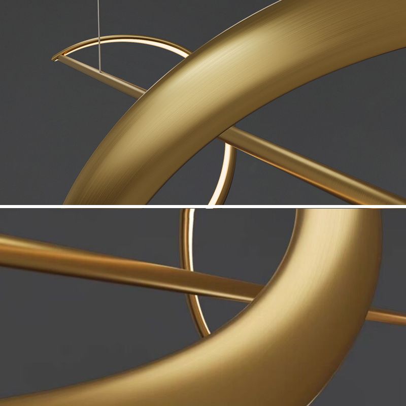 Arisha Pendant Light Wave Minimalist Designer Metal Brass Art Gallery