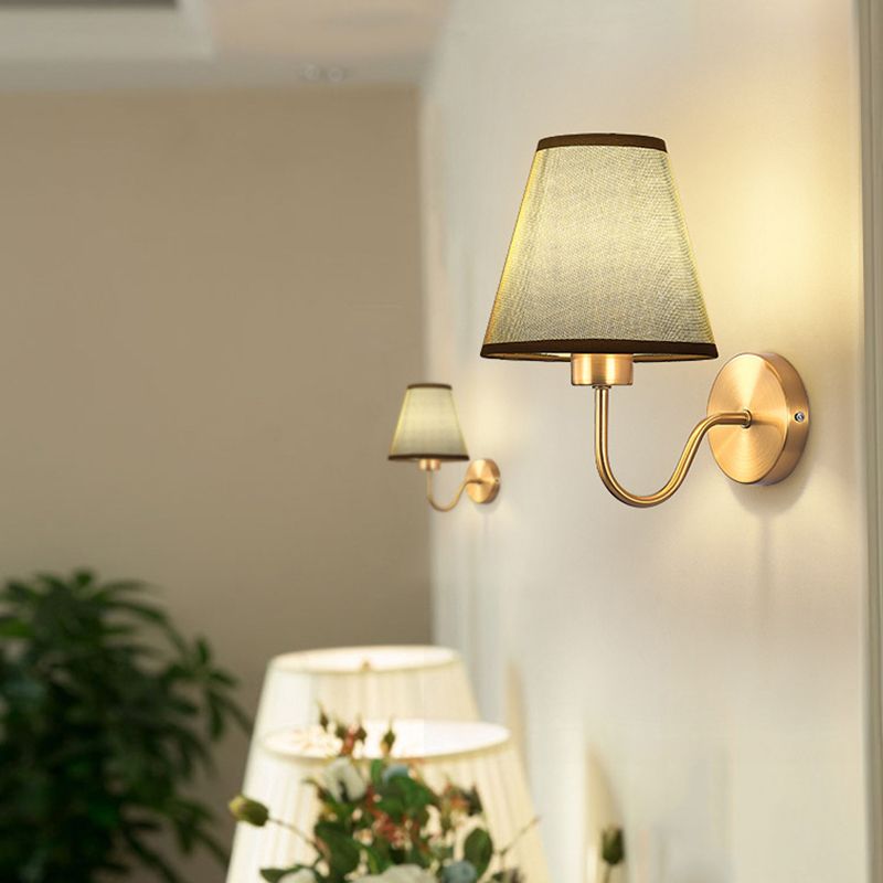 Kristy Nordic Fabric Metal Vanity Wall Lamp Flaxen
