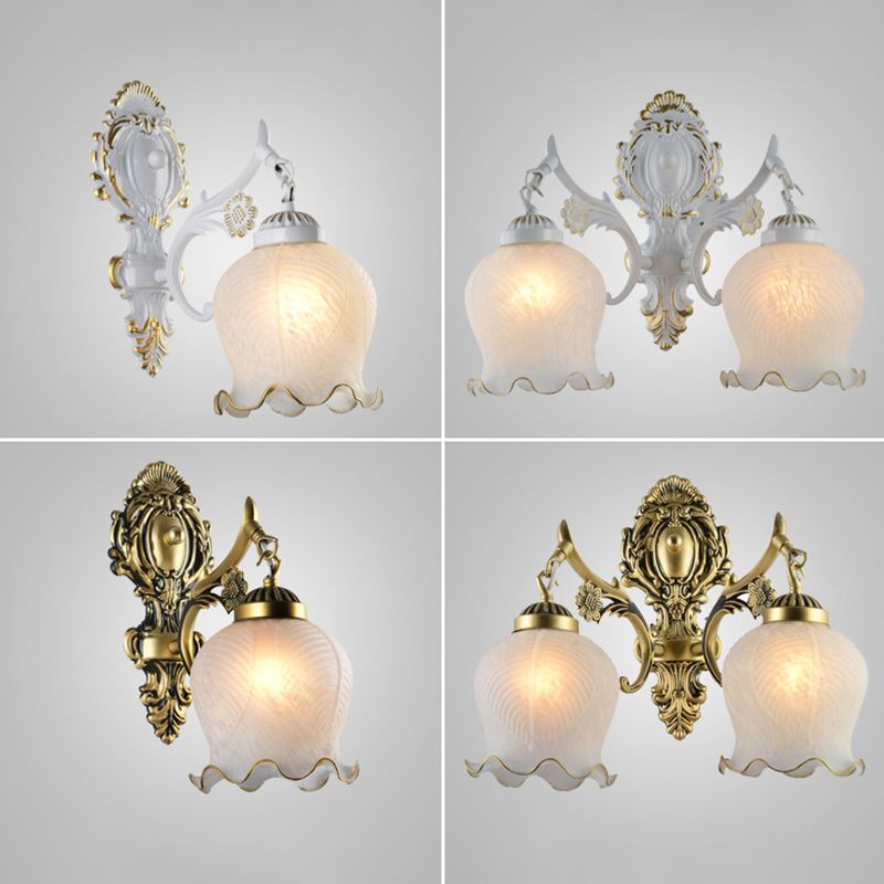 Ray Vintage Flower shape Metal&Glass Modern Wall Lamp Bronze