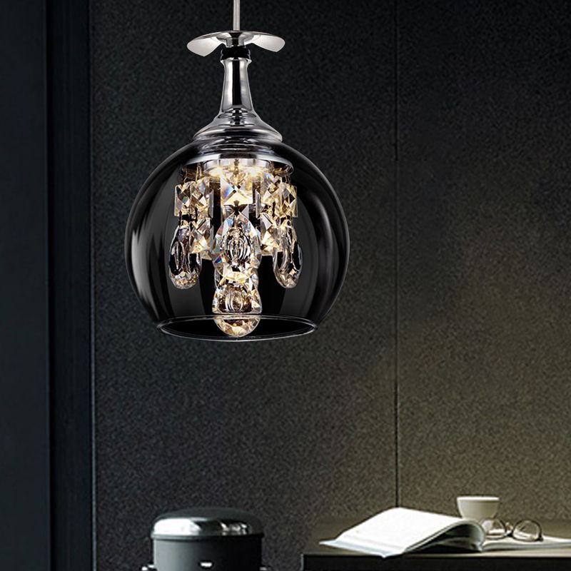 Kristy Modern Wine Glass/Crystal Pendant Light