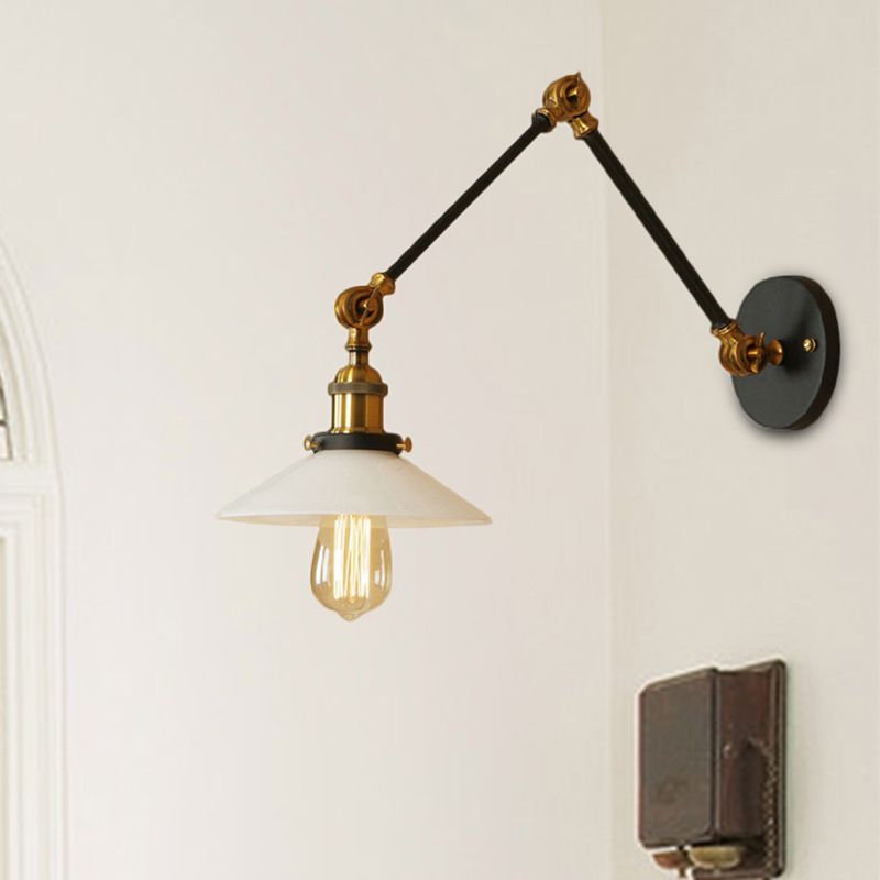 Silva Wall Lamp Retro Saucer Lampshade Adjustable 2 Color, Bedroom - Letslighting