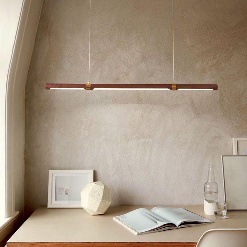 Muto Modern Minimalist Pendant Light, Metal Water Transfer Wood