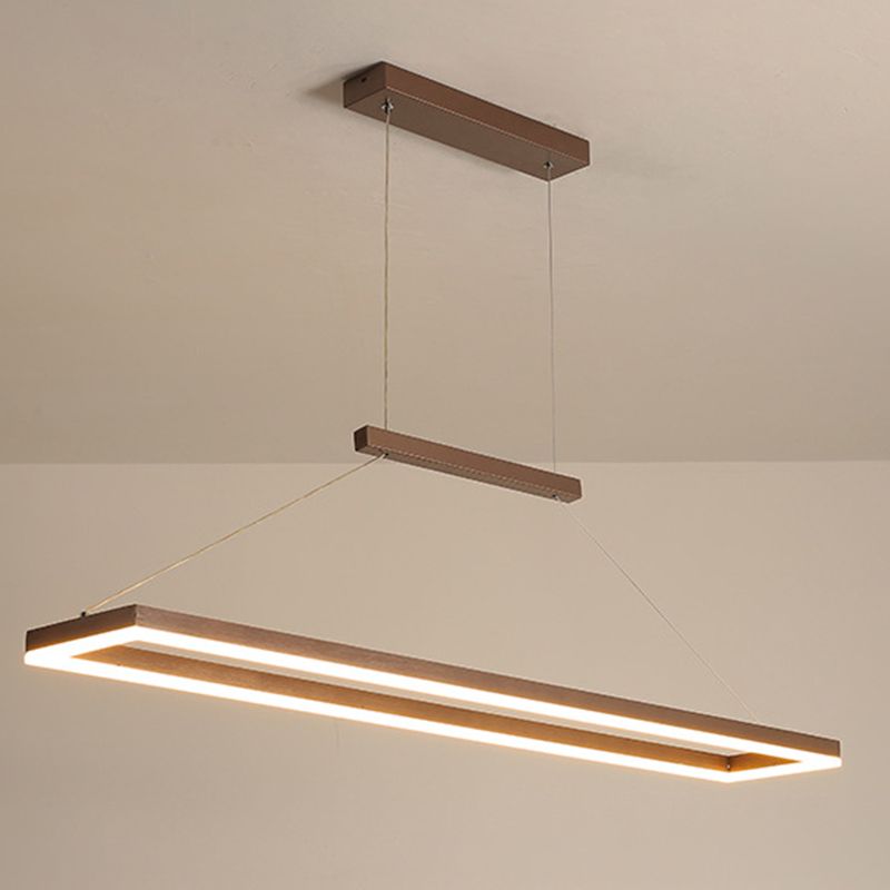 Arisha Modern Rectangular Pendant Light Coffee Dining Room - Letslighting