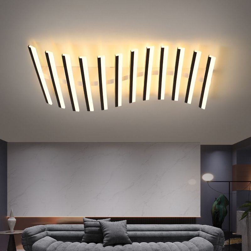 Arisha Flush Mount Ceiling Light Linear Modern Living Room - Letslighting