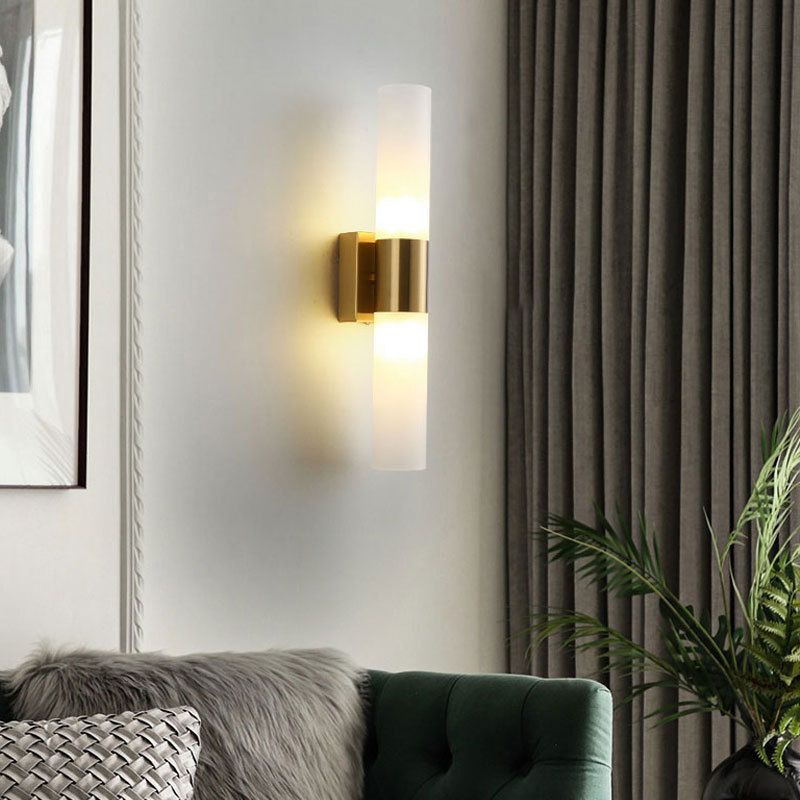 Arisha Modern Double Headed Metal Glass Vanity Wall Lamp