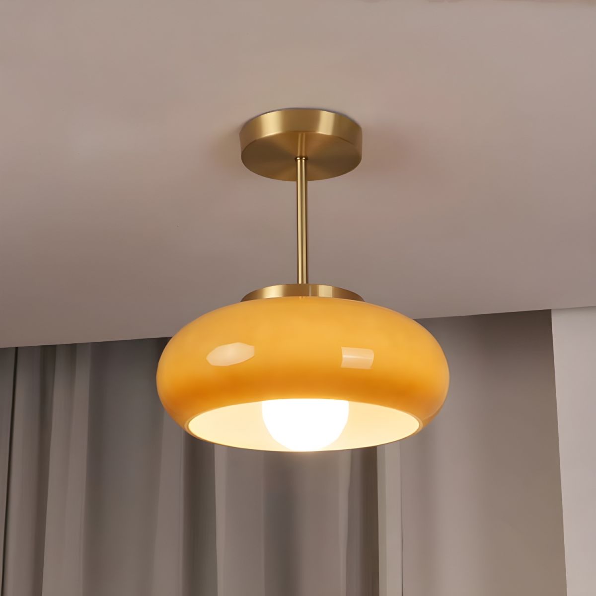 Arisha Modern Semi Flush Mount Ceiling Light, Round - Letslighting