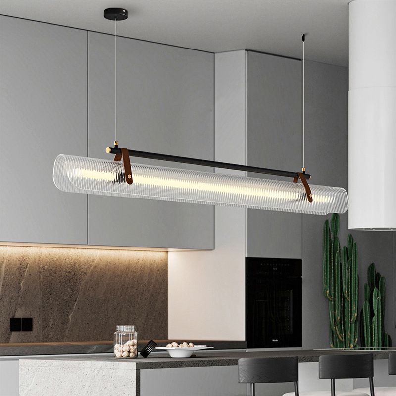 Arisha Pendant Light Linear Modern Acrylic Metal Study