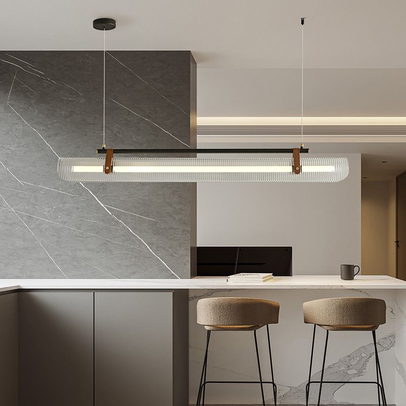 Arisha Pendant Light Linear Modern Acrylic Metal Study