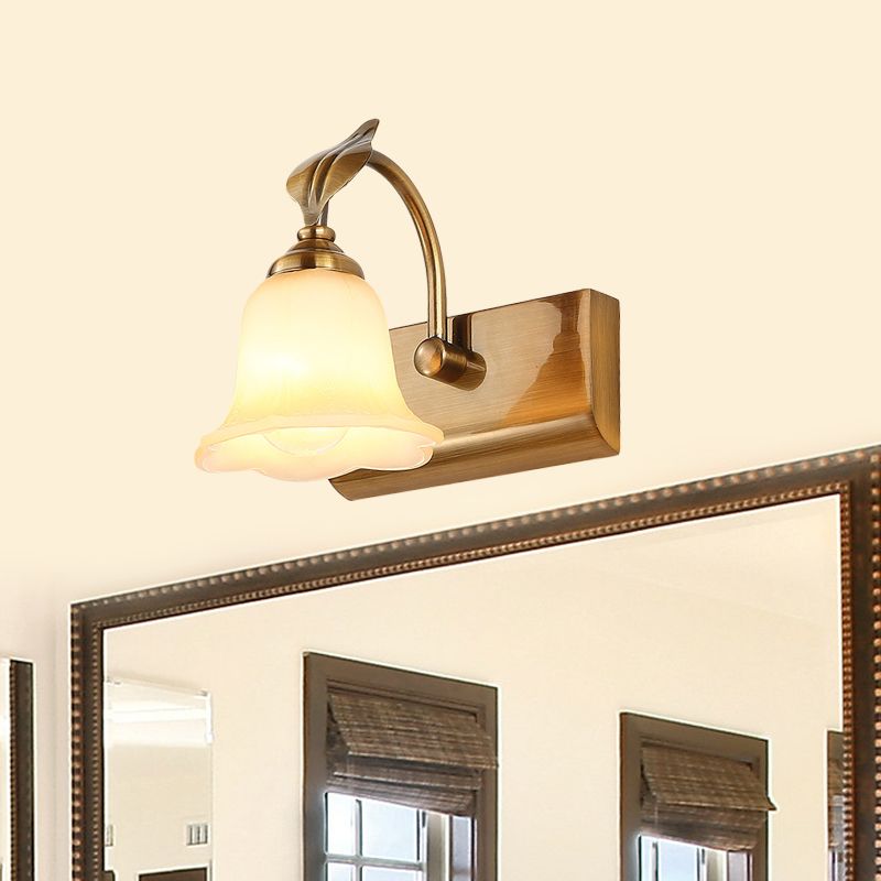 Ray Flower Mirror Front Vanity Wall Lamp, Metal/Glass
