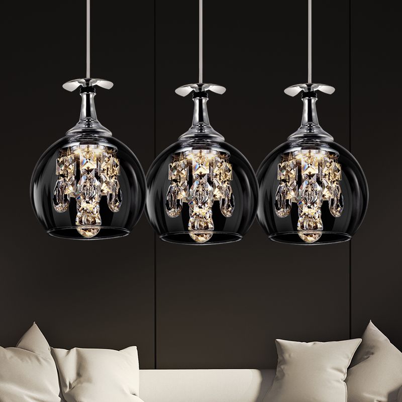 Kristy Modern Wine Glass/Crystal Pendant Light