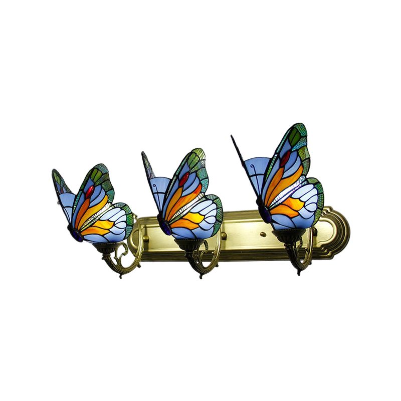 Arisha Artistic Butterfly Metal Glass Lamps Wall Multi-Color Light