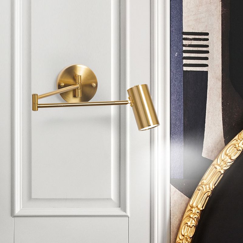 Arisha Wall Lamp Cylindrical Adjustable Lamp Pole Metal Brass, Bedroom
