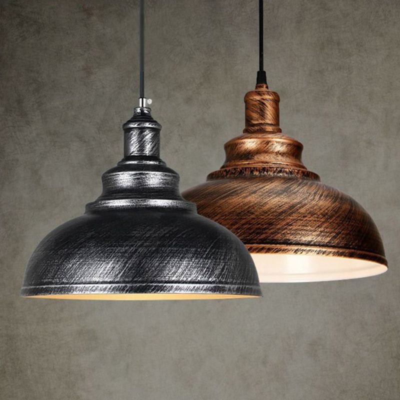 Arisha Pendant Light Dome Industrial Metal Copper - Letslighting